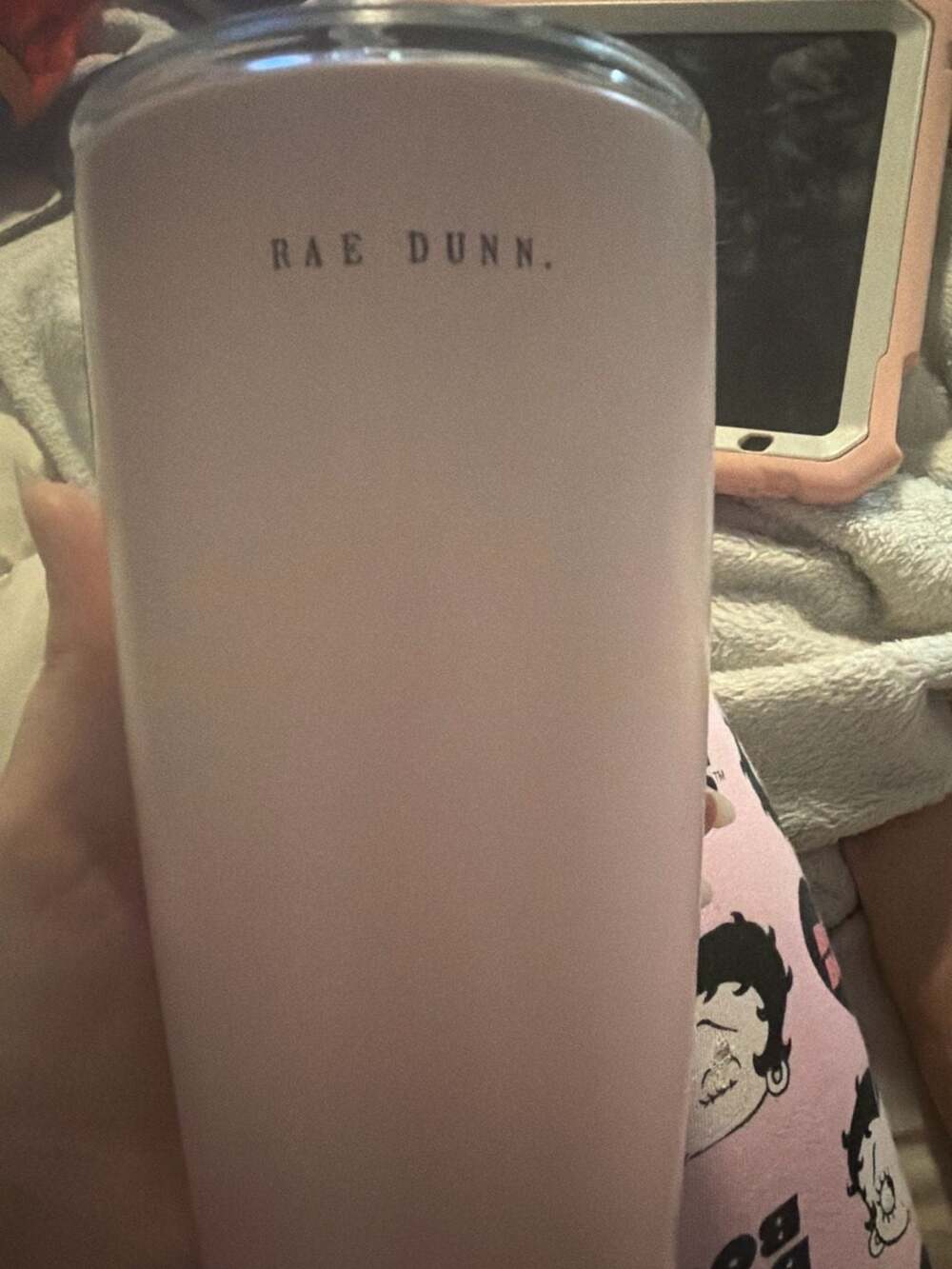 Rae Dunn Pink “auntie” Insulated Stainless Steel Wine Glass W/Lid